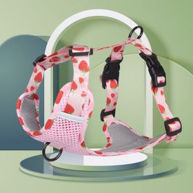 Harnesses; New style dog chest strap vest type big dog chest strap explosion-proof flush walking dog rope reflective pet traction rope (Specification (L * W): XL, colour: pink)