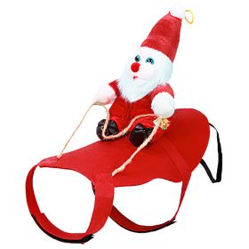Pet Christmas Costumes Red Winter Coat for Dog Riding Santa Claus with Bell (size: S)