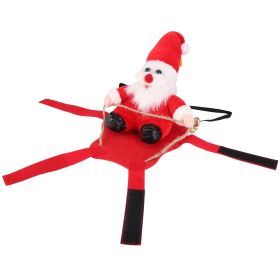 Pet Christmas Costumes Red Winter Coat for Dog Riding Santa Claus with Bell (size: M)