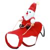 Pet Christmas Costumes Red Winter Coat for Dog Riding Santa Claus with Bell