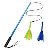 Extendable Dog Flirt Pole with Lure Teaser Wand Interactive Tail Toys