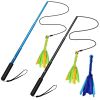 Extendable Dog Flirt Pole with Lure Teaser Wand Interactive Tail Toys