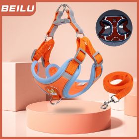 Harnesses set; Pet Chest Strap Vest Dog Strap Small Dog Rope (Specification (L * W): S, colour: red)