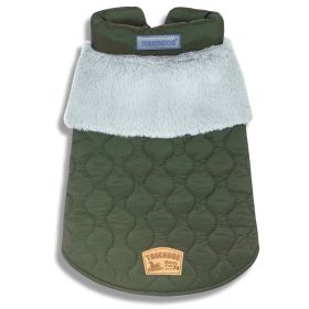 Touchdog 'Furrost-Bite' Fur and Fleece Fashion Dog Vest (Color: Green, size: small)