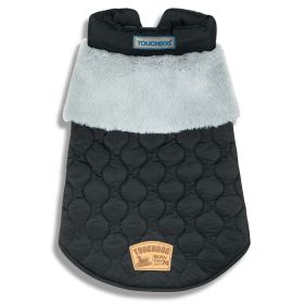 Touchdog 'Furrost-Bite' Fur and Fleece Fashion Dog Vest (Color: Black, size: small)