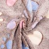 Soft Brown Heart Claw Print Pet Blanket For Dog