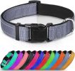 Reflective Dog Collar; Soft Neoprene Padded Breathable Nylon Adjustable