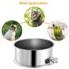 Stainless Steel Dog Bowl Pets Hanging Food Bowl Detachable Food Water Bowl with Clamp