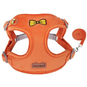 Pet Traction Rope Vest Pet Chest Strap Small and Medium Dog Strap Reflective (Specification (L * W): S, colour: orange)