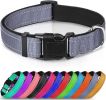 Reflective Dog Collar; Soft Neoprene Padded Breathable Nylon Adjustable