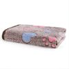 Soft Brown Heart Claw Print Pet Blanket For Dog