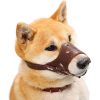 Dog Muzzle Leather, Comfort Secure Anti-Barking Muzzles For Small Medium Large Dogs, Breathable And Adjustable