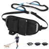 Hands Free Dog Leash with Waist Bag for Walking Small Medium Large Dogs;  Reflective Bungee Leash with Car Seatbelt Buckle and Dual Padded Handles