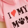 Pet Hoodie For Dogs; I Love My Mom Dog Hoodie Shirts