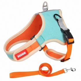 Harnesses Suede Pet Chest Strap Saddle Vest Style Dog Chest Back Reflective (Specification (L * W): S, colour: green)