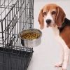 Stainless Steel Dog Bowl Pets Hanging Food Bowl Detachable Food Water Bowl with Clamp
