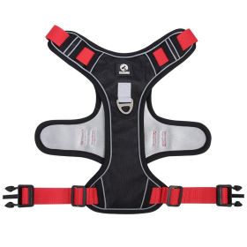 Harnesses; Cross border New Pet Towing Rope Vest Large Dog Chest Strap Reflective Explosion proof Flushing Dog Towing Rope (Specification (L * W): M, colour: black)