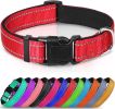 Reflective Dog Collar; Soft Neoprene Padded Breathable Nylon Adjustable