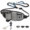 Hands Free Dog Leash with Waist Bag for Walking Small Medium Large Dogs;  Reflective Bungee Leash with Car Seatbelt Buckle and Dual Padded Handles