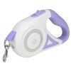 16FT Retractable Dog Leash Extendable with Flashlight RGB Light 2 Rolls of Waste Bags Dispenser