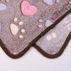 Soft Brown Heart Claw Print Pet Blanket For Dog