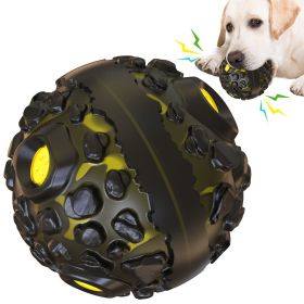 PawPartner Dog Ball Toy Squeaky Giggle Interactive Puppy Ball For Aggressive Chewers Indestructible Chew Toys (Ships From: China, Color: Black Yellow)