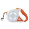 16FT Retractable Dog Leash Extendable with Flashlight RGB Light 2 Rolls of Waste Bags Dispenser