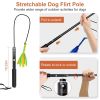 Extendable Dog Flirt Pole with Lure Teaser Wand Interactive Tail Toys