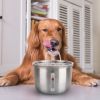 2L/67.6Oz Automatic Electric Pet Water Fountain Stainless Steel Pet Drinking Fountain Cat Dog Water Dispenser