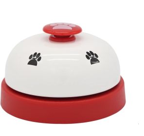 Pet Training Bell Clicker with Non Skid Base, Pet Potty Training Clock, Communication Tool (Color: Red)