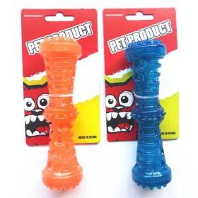 Squeak Toys sounder dog toy strong bite resistant dog bone molar dog toy Sounding Bone Toy (colour: Blue, size: large)