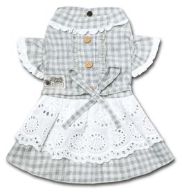 Classical Fashion Plaid Dog Dress (Color: Grey, size: large)