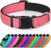 Reflective Dog Collar; Soft Neoprene Padded Breathable Nylon Adjustable