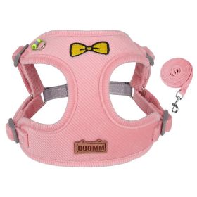 Pet Traction Rope Vest Pet Chest Strap Small and Medium Dog Strap Reflective (Specification (L * W): M, colour: powder)