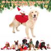 Pet Christmas Costumes Red Winter Coat for Dog Riding Santa Claus with Bell