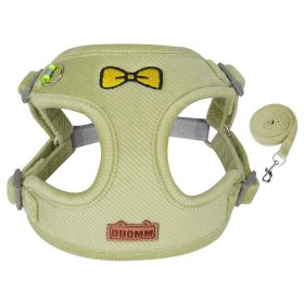Pet Traction Rope Vest Pet Chest Strap Small and Medium Dog Strap Reflective (Specification (L * W): S, colour: green)