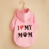Pet Hoodie For Dogs; I Love My Mom Dog Hoodie Shirts