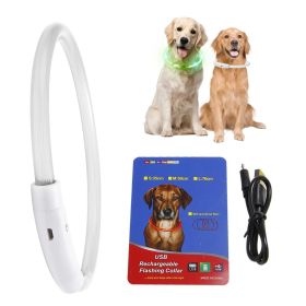 Rechargeable LED Dog Collar Multi-Color Lighting Dog Safety Collar Dog Night Walking (Expand Collar Length: 70cm/27.55in)