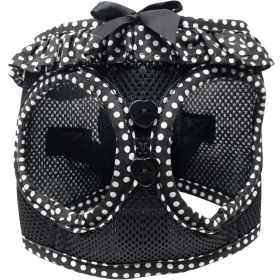 American River Choke Free Dog Harness (Color: Black and White Polka Dot Ruffle, size: X-Large)
