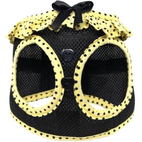 American River Choke Free Dog Harness (Color: Yellow and Black Polka Dot Ruffle, size: 2X/3X-Large)