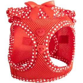 American River Choke Free Dog Harness (Color: Red Polka Dot Ruffle, size: 2X-Large)