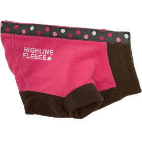 Highline Fleece Coat-Pink and Brown With Polka Dots (size: Size 10)