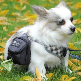 Portable Multifunction Pet Dog treat pouch Poop Bag Dispenser (Color: Black)