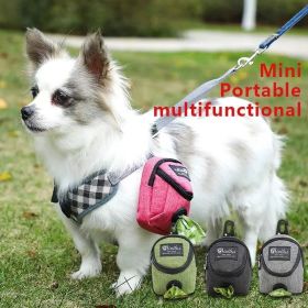 Portable Multifunction Pet Dog treat pouch Poop Bag Dispenser (Color: Green)