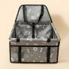 Pet Dogs Car Booster Seat Travel Carrier Cage; Oxford Breathable Folding Soft Washable