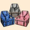 Pet Dogs Car Booster Seat Travel Carrier Cage; Oxford Breathable Folding Soft Washable
