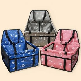 Pet Dogs Car Booster Seat Travel Carrier Cage; Oxford Breathable Folding Soft Washable (Color: Basic Blue)