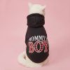 Pet Hoodie For Dogs; "Mommy's Boy" Pattern Dog Hoodie; Winter Apparel
