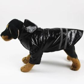 S-XL Pets Dog Raincoat Reflective Strip Dog RainCoat Waterproof Jackets Outdoor Breathable (Color: Black, size: [S])